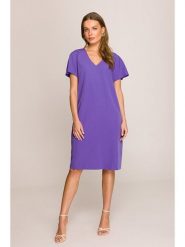 Stylove Sukienka w kolorze fioletowym rozmiar: L. Różowe sukienki Stylove, na co dzień, l, bez wzorów, bez kołnierzyka, bez ramiączek, midi, proste. Za 241.56 zł.