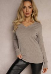 Ciemnoszary Sweter z Dodatkiem Kaszmiru o Klasycznym Kroju Taianne. Brązowe swetry Renee, bez wzorów, z kaszmiru, bez ramiączek. Za 79.99 zł.