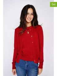 C& Jo 2-częściowy zestaw w kolorze czerwonym rozmiar: 36. Czerwone swetry C& Jo, bez wzorów, z kaszmiru, bez ramiączek. Za 193.24 zł.