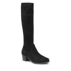 Kozaki Caprice. Czarne kozaki Caprice, bez obcasa, na słupku, bez zapięcia. Za 379.99 zł.