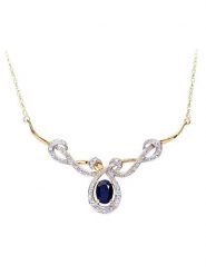 Revoni Złoty naszyjnik z elementem ozdobnym - dł. 46 cm rozmiar: onesize. Niebieskie naszyjniki Revoni, z diamentem, złote. Za 2,805.99 zł.