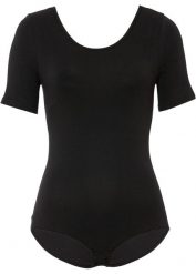 Body z krótkim rękawem, z bawełny. Czarne body bonprix, bez wzorów, z bawełny. Za 64.99 zł.