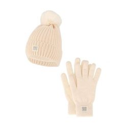 Zestaw damski Winter Thermo – czapka + rękawiczki – kolor złamanej bieli. Białe czapki HEAT KEEPER, bez wzorów, z poliesteru. W wyprzedaży za 134.32 zł.