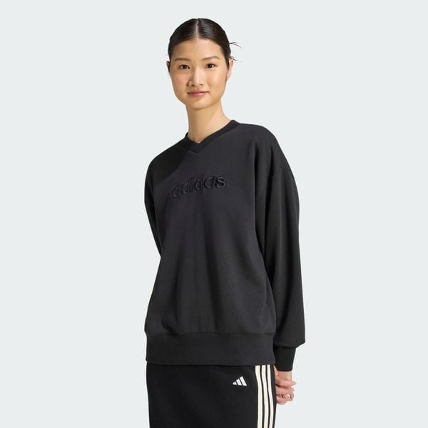 Bluza Seasonal Essentials Satin V-Neck. Czerwone bluzy Adidas, xs, bez wzorów, z bawełny, bez kaptura. Za 239.00 zł.