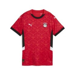 Damska koszulka domowa Egipt 2025 PUMA Red Black. Czarne bluzki Puma, s, bez wzorów, sportowe, bez kołnierzyka, bez ramiączek. Za 419.00 zł.