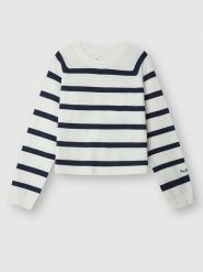 Pepe Jeans Sweter w kolorze biało-granatowym rozmiar: M. Białe swetry Pepe Jeans, m, bez wzorów, z jeansu, bez ramiączek. Za 135.49 zł.
