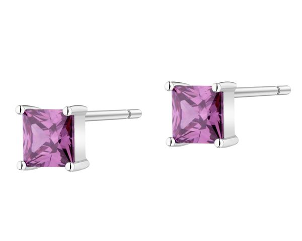 Kolczyki srebrne z cyrkoniami - kwadraty. Szare kolczyki Apart, z cyrkonią, srebrne. Za 129.00 zł.