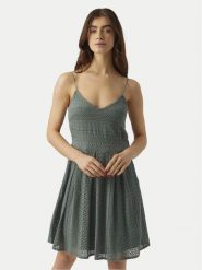 Vero Moda Sukienka letnia Honey 10220925 Zielony Regular Fit. Zielone sukienki Vero Moda, na lato, l, bez wzorów, z bawełny, bez kołnierzyka, bez ramiączek. Za 119.99 zł.