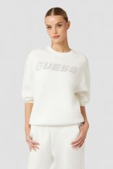 GUESS Damska bluza w kolorze ecru Cecilia. Brązowe bluzy Guess, s, z aplikacjami, bez kaptura. W wyprzedaży za 189.99 zł.