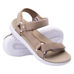 Sandały Hi-Tec Apodis 92800602641 beżowy. Brązowe sandały bez wzorów, z materiału, bez obcasa, bez zapięcia. Za 159.25 zł.