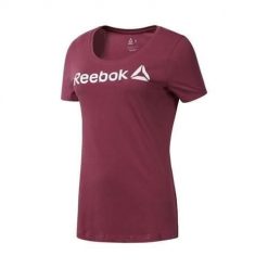 Koszulka sportowa damska Reebok Linear Read Scoop. Czerwone koszulki sportowe Reebok, bez wzorów, bez ramiączek. Za 111.00 zł.