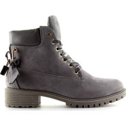 Timberki damskie szare AT-0623-L Grey. Szare botki ButyModne, bez wzorów, bez obcasa, bez zapięcia. W wyprzedaży za 129.00 zł.