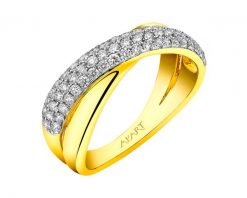 Pierścionek z żółtego złota z brylantami - 0,72 ct - próba 585. Żółte pierścionki Apart, z brylantem, złote. Za 8,990.00 zł.