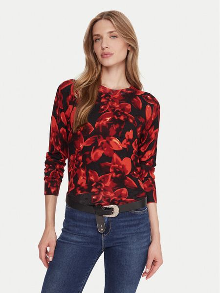 Desigual Sweter Lund 25WWJF16 Czerwony Regular Fit. Czerwone swetry Desigual, xl, bez wzorów, z wiskozy, bez ramiączek. Za 219.99 zł.