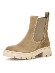 Gabor Skórzane sztyblety w kolorze khaki rozmiar: 40. Brązowe botki Gabor, bez wzorów, z materiału, bez obcasa, bez zapięcia. Za 296.95 zł.