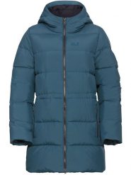 Jack Wolfskin Płaszcz puchowy "Frozen Palace" w kolorze niebieskim rozmiar: M. Niebieskie płaszcze Jack Wolfskin, m, bez wzorów, z materiału, bez kaptura. Za 765.09 zł.