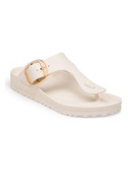 Birkenstock Japonki "Gizeh Big Buckle" w kolorze kremowym rozmiar: 37. Brązowe klapki Birkenstock, bez wzorów, z otwartym noskiem, bez obcasa. Za 219.95 zł.