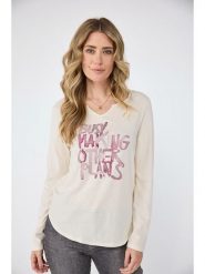 LIEBLINGSSTÜCK Koszulka "Cordia" w kolorze kremowym rozmiar: 3XL. Brązowe bluzki LIEBLINGSSTÜCK, xl, bez wzorów, z bawełny, bez kołnierzyka, bez ramiączek. Za 122.38 zł.