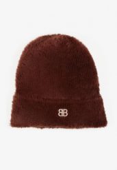 Brązowa Czapka Typu Beanie z Wełną i Wiskozą Ozdobiona Naszywką Borirra. Brązowe czapki Born2be, z aplikacjami, z wełny. W wyprzedaży za 42.49 zł.