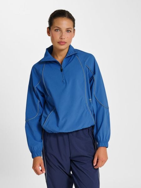 Damska bluza zapinana na zamek Hummel Pulse. Niebieskie bluzy Hummel, xs, bez wzorów, z materiału, bez kaptura. Za 179.00 zł.