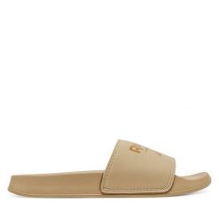 Klapki Reebok. Brązowe klapki Reebok, bez wzorów, bez obcasa. Za 89.99 zł.