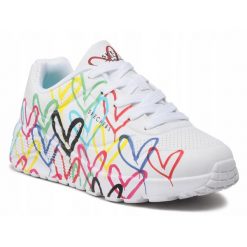 Buty damskie SKECHERS UNO LITE 314064L-WMLT białe w serca sportowe 36. Białe obuwie sportowe Skechers, bez zapięcia, trekkingowe, Skechers Sport. Za 269.00 zł.