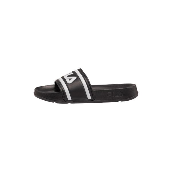 Sandały FILA MORRO BAY SLIPPER WMN Czarny. Czarne klapki Fila, bez wzorów, z materiału, bez obcasa, bez zapięcia. Za 90.99 zł.