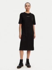 Armani Exchange Sukienka codzienna 8NYACF YJG3Z 52AK Czarny Regular Fit. Czarne sukienki Armani Exchange, na co dzień, xs, bez wzorów, z bawełny, bez kołnierzyka, bez ramiączek, proste. Za 219.99 zł.