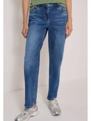 Cecil Dżinsy - Tapered fit - w kolorze niebieskim rozmiar: W26/L30. Niebieskie jeansy Cecil, l, z aplikacjami, z podwyższonym stanem. Za 204.95 zł.
