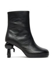 KARL LAGERFELD Botki KL39064 Czarny. Czarne botki KARL LAGERFELD, bez wzorów, ze skóry, bez obcasa, na szpilce, bez zapięcia. Za 1,349.00 zł.