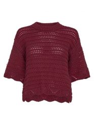MOSS COPENHAGEN Sweter w kolorze bordowym rozmiar: S/M. Czerwone swetry Moss Copenhagen, m, bez wzorów, z bawełny, bez ramiączek. Za 169.95 zł.