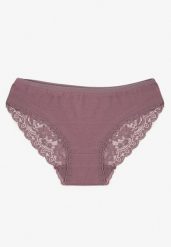 Fioletowe Majtki Figi z Koronkowymi Wstawkami Amiora. Fioletowe figi Renee, l, bez wzorów, z bawełny. Za 19.99 zł.