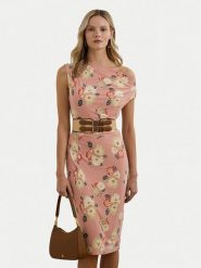 LAUREN RALPH LAUREN Sukienka koktajlowa 250964083001 Różowy Slim Fit. Czerwone sukienki Lauren Ralph Lauren, bez wzorów, z syntetyku, wizytowe, bez kołnierzyka, bez ramiączek. Za 819.99 zł.
