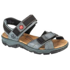 Sandały Rieker Sandals 68851-14 niebieskie. Niebieskie sandały bez wzorów, z gumy, z otwartym noskiem, bez obcasa, bez zapięcia. Za 388.97 zł.