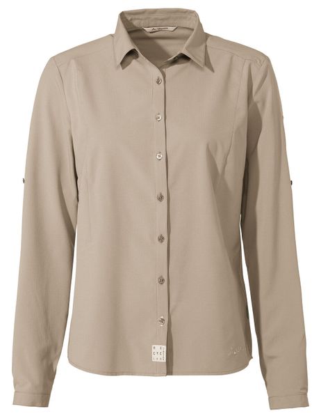 Koszula damska Rosemoor LS Shirt IV. Brązowe koszule Vaude, bez wzorów, z materiału, sportowe, bez kołnierzyka, bez ramiączek. Za 339.00 zł.