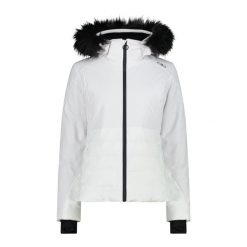 Kurtka narciarska damska CMP 35W0266 Zip Hood. Białe kurtki narciarskie CMP, bez wzorów, bez kaptura, narciarskie. Za 979.99 zł.
