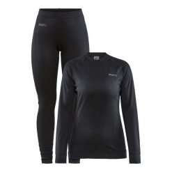 Zestaw dla kobiet Craft Core Dry Baselayer Set. Czarne bielizna sportowa Craft, bez wzorów. W wyprzedaży za 229.10 zł.