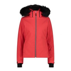 Kurtka damska narciarska CMP 34W4546F. Czerwone kurtki sportowe CMP, na zimę, l, bez wzorów, z softshellu, z kapturem, narciarskie. W wyprzedaży za 860.00 zł.