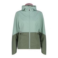 Kurtka softshell damska CMP Fix Hood. Zielone kurtki sportowe CMP, l, bez wzorów, z softshellu, bez kaptura, trekkingowe. Za 359.99 zł.