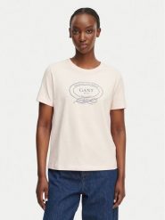 Gant T-Shirt 4201440 Różowy Regular Fit. Czerwone t-shirty GANT, s, bez wzorów, z bawełny, bez kołnierzyka, bez ramiączek. Za 231.99 zł.