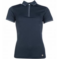 Damskie jeździeckie polo HKM Catherine. Niebieskie koszulki polo HKM, m, bez wzorów, z materiału, bez kołnierzyka, bez ramiączek. Za 156.50 zł.