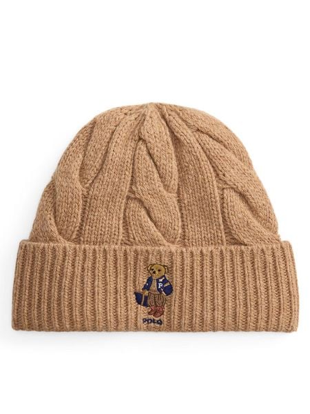Polo Ralph Lauren Czapka 455P18118002 Brązowy. Brązowe czapki Polo Ralph Lauren, bez wzorów, z wełny. Za 419.99 zł.