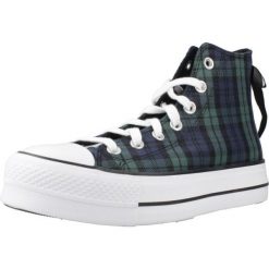 Buty CONVERSE CHUCK TAYLOR ALL STAR LIFT PLATFORM PLAID Zielony. Zielone trekkingi Converse, z tkaniny, trekkingowe. Za 426.56 zł.