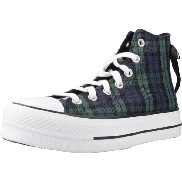 Buty CONVERSE CHUCK TAYLOR ALL STAR LIFT PLATFORM PLAID Zielony. Zielone obuwie sportowe Converse, bez zapięcia, trekkingowe. Za 428.67 zł.