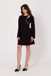 Czarna Długa Sukienka z Wycięciem w Talii. Czarne sukienki MOE, l, bez wzorów, z elastanu, wizytowe, bez kołnierzyka, bez ramiączek, maxi. Za 338.90 zł.