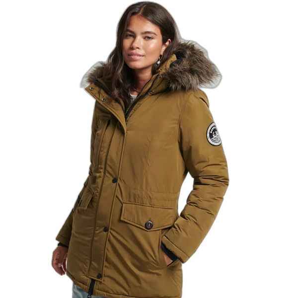 Parka damska Superdry Ashley Everest. Zielone parki Superdry, s, z elastanu, casualowe, bez kaptura. Za 704.95 zł.