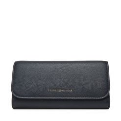 Duży Portfel Damski Tommy Hilfiger. Niebieskie portfele TOMMY HILFIGER, bez wzorów. Za 299.99 zł.