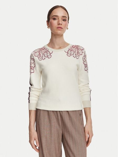 Liu Jo Sport Sweter TF6094 MS49I Kremowy Regular Fit. Białe swetry Liu Jo Sport, xl, bez wzorów, z wiskozy, bez ramiączek. Za 729.99 zł.