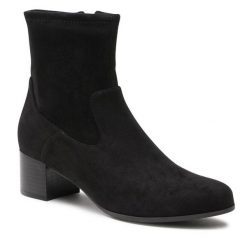 Botki Caprice. Czarne botki Caprice, bez wzorów, bez obcasa, na słupku, bez zapięcia. Za 359.99 zł.