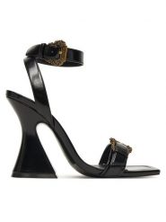 Versace Jeans Couture Sandały 79VA3S36 Czarny. Czarne sandały Versace Jeans Couture, bez wzorów, z jeansu, bez obcasa, na słupku, bez zapięcia. Za 729.99 zł.